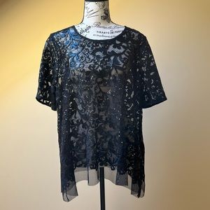 Karen Kane Mesh Sequin Top